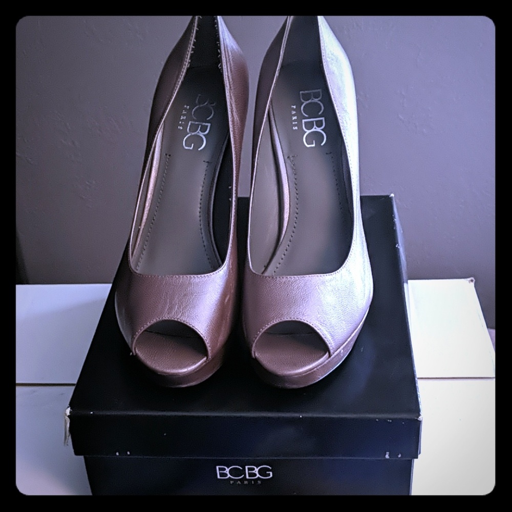BCBG Paris peep toe stilettos